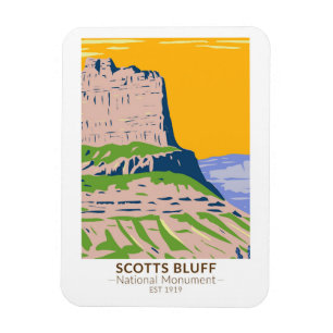 Scotts Bluff National Monument Nebraska Vintage Magnet