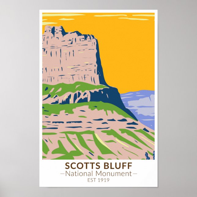 Scotts Bluff National Monument Nebraska Vintage Poster (Framsidan)