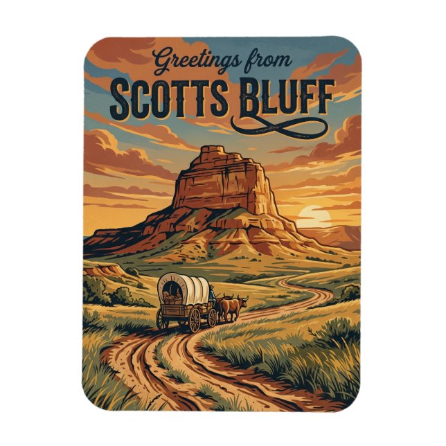 Scotts Bluff National Monument USA Magnet (Vertikal)