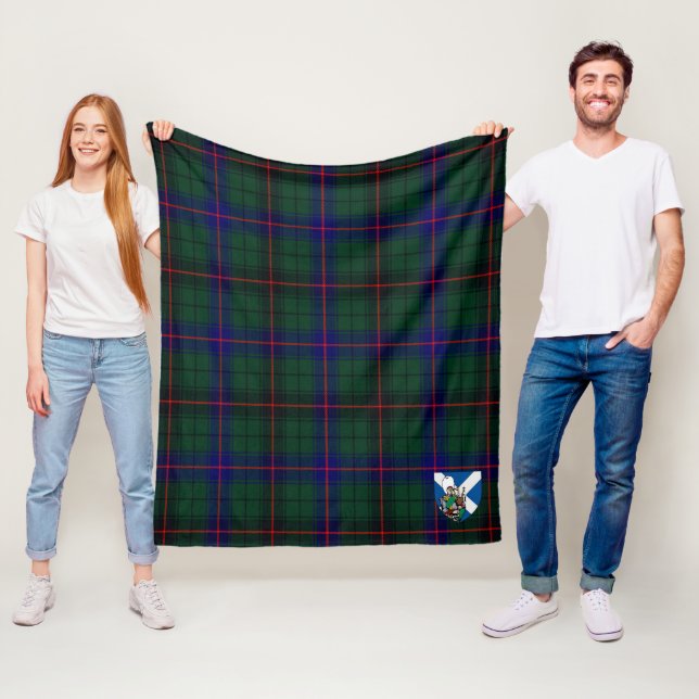 Scotts Davidson Modern Rutig Plaid Fleecefilt (På plats)