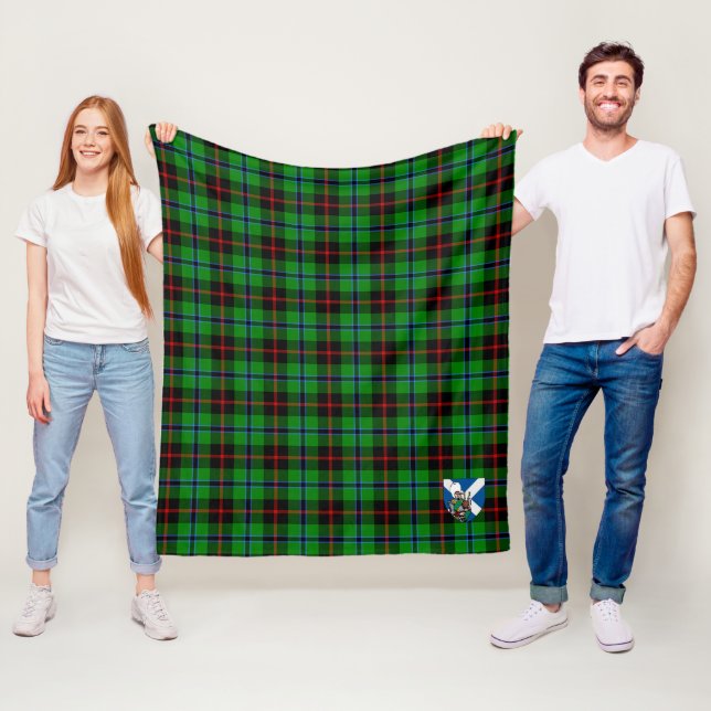 Scotts Douglas Black Tartan Rutmönster Fleecefilt (På plats)