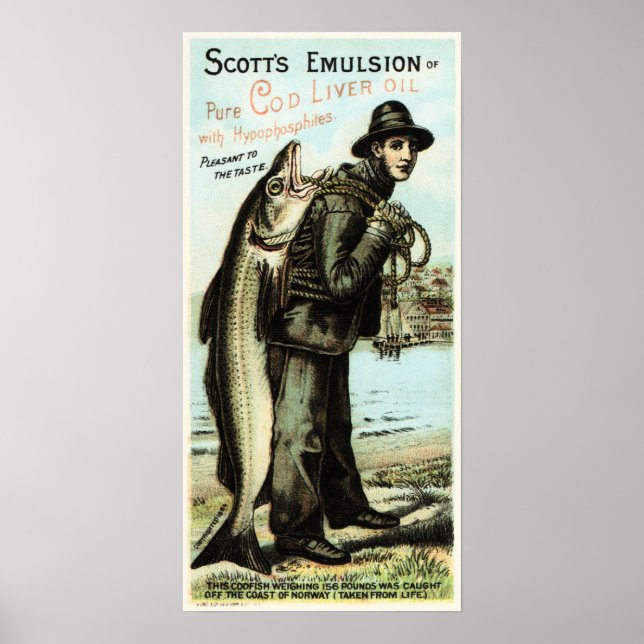 Scott's Emulsion Cod Liver Oil Vintage Reklam Poster (Framsidan)
