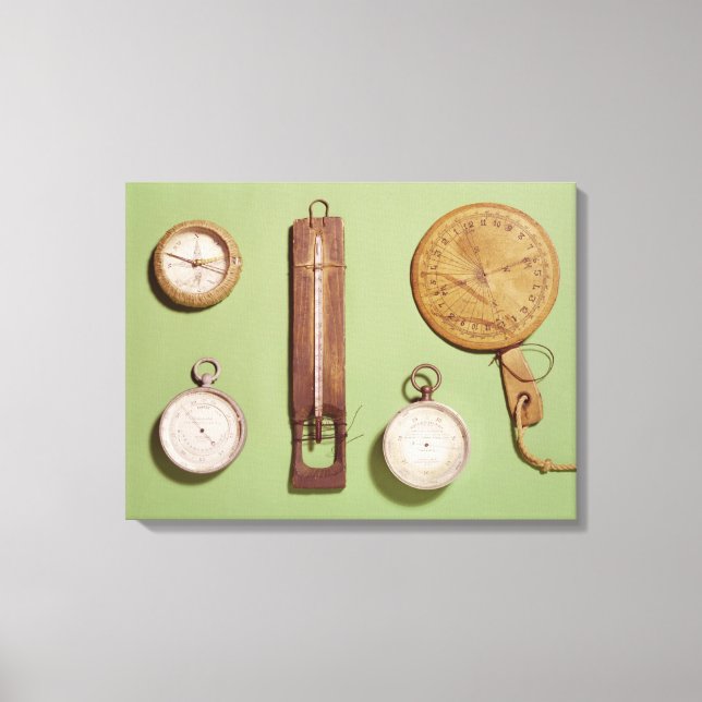 Scotts kompass, termometer, soluppgång. canvastryck (Framsida)