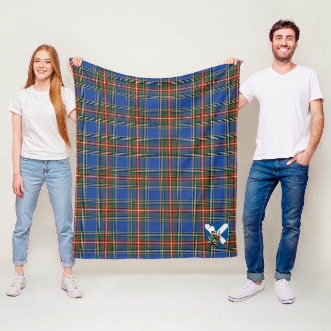 Scotts MacBeth Forntida Tartanrutiga Fleecefilt (På plats)