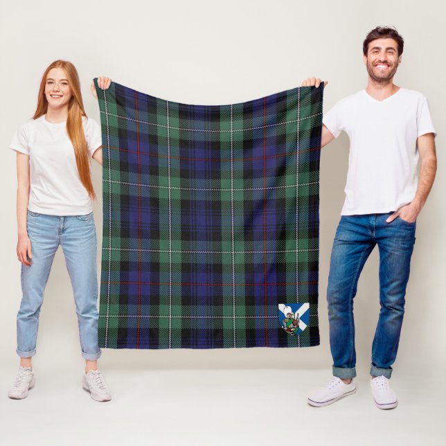 Scotts MacKenzie Modern Blue Tartan Play Fleecefilt (På plats)