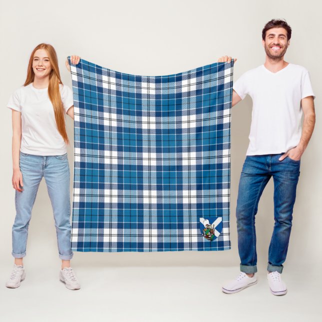 Scotts Muirhead Blå Tartan Rutmönster Fleecefilt (På plats)