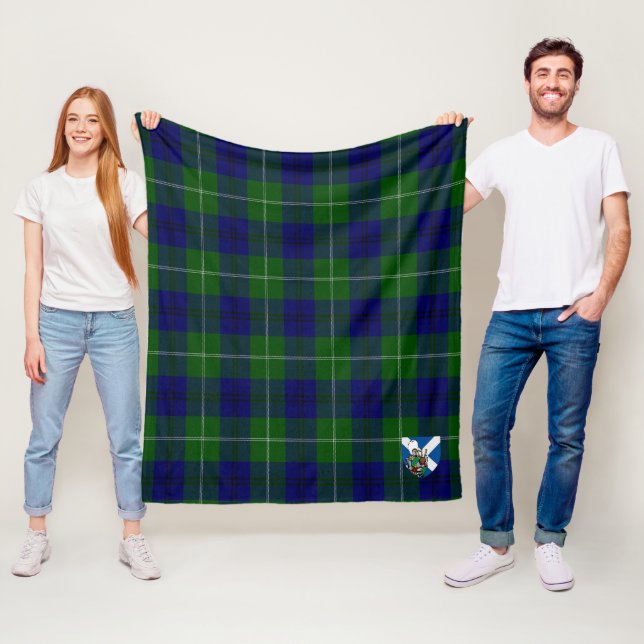 Scotts Oliphant Modern Rutig Plaid Fleecefilt (På plats)
