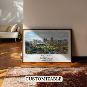 Scottsdale Arizona Affisch, Akvarell, Anpassad Poster