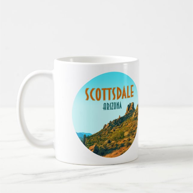 Scottsdale Arizona Cactus and Mountain Vintage Kaffemugg (Vänster)