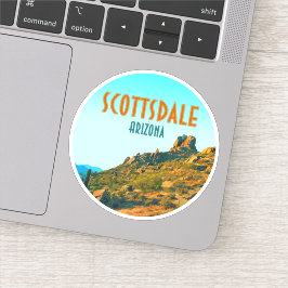 Scottsdale Arizona Cactus and Mountain Vintage Klistermärken