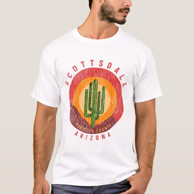 Scottsdale Arizona Cactus Mountaines T Shirt (Framsida)