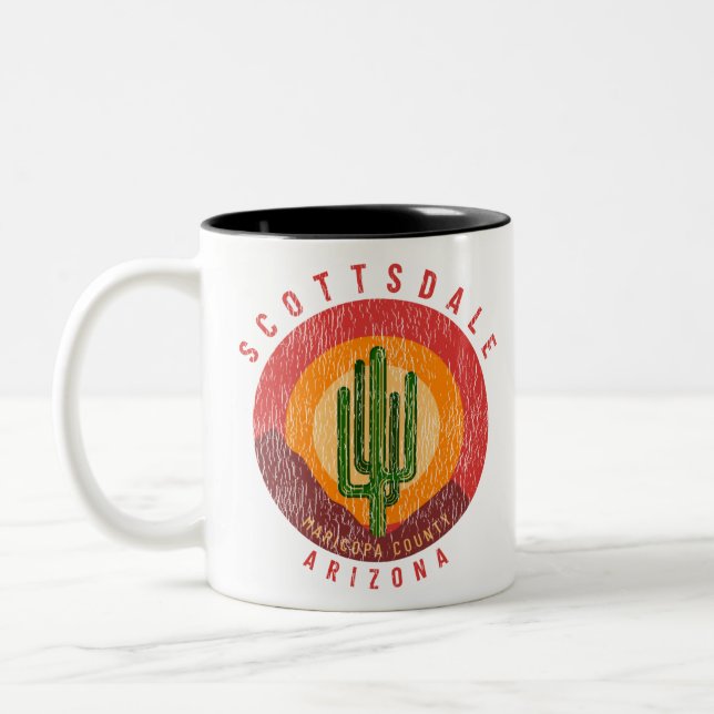 Scottsdale Arizona Cactus Mountaines Två-Tonad Mugg (Vänster)