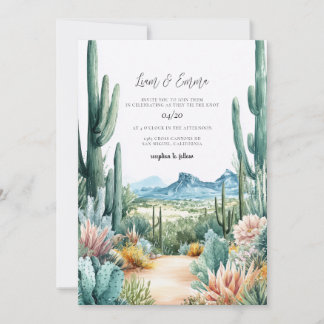 Scottsdale Arizona Desert Cactus Wedding Inbjudningar