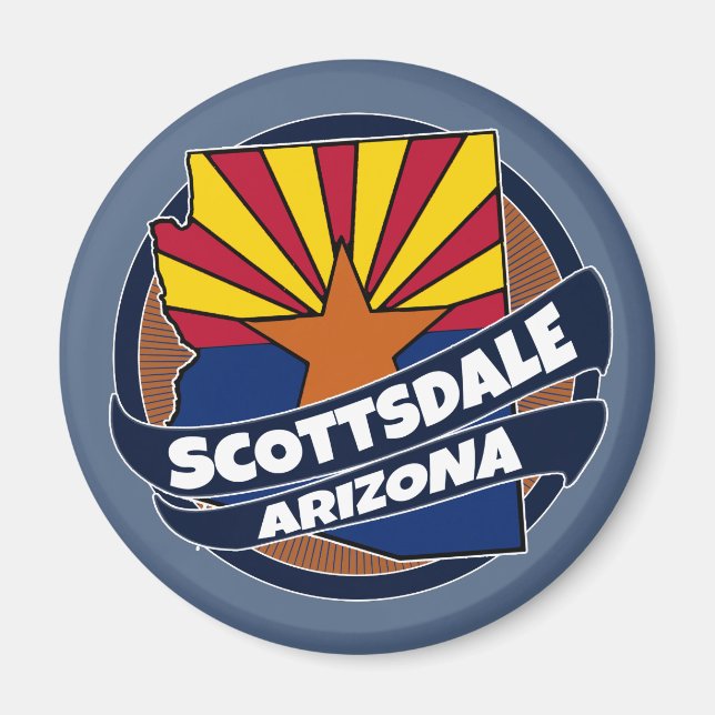 Scottsdale Arizona flagga burst magnet (Framsidan)