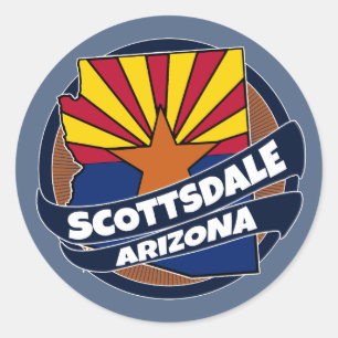 Scottsdale Arizona flagga sprängde runt klistermär Klistermärke