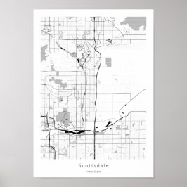 Scottsdale Arizona Modern Minimum Simal Karta Poster