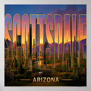 Scottsdale Arizona Öken Resa Semester Minnen Poster