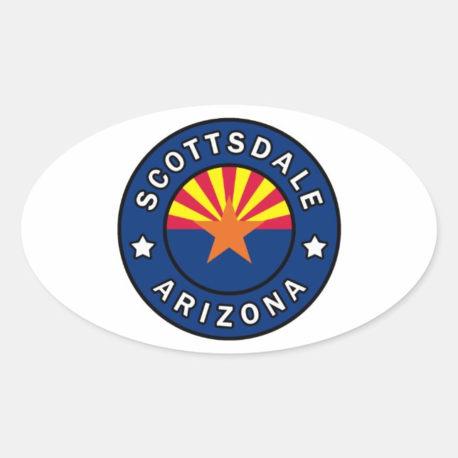 Scottsdale Arizona Ovalt Klistermärke (Framsida)