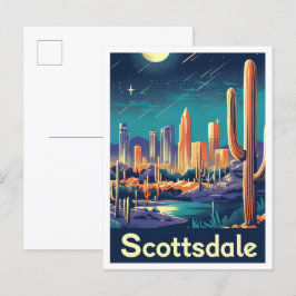Scottsdale Arizona Vintage resor Illustration Vykort