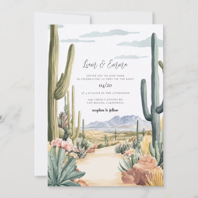 Scottsdale Arizona Wedding Invitation Inbjudningar (Framsida)