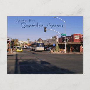 Scottsdale Arizonas vykort för huvudgatubutiker