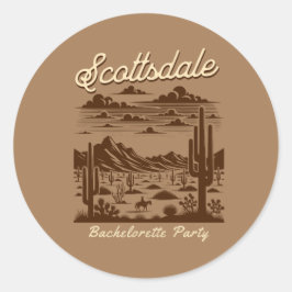 scottsdale bachelorette party brown runt klistermärke
