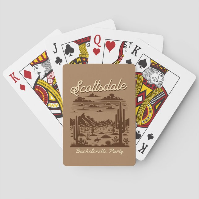 scottsdale desert bachelorette party retro brown casinokort (Baksidan)