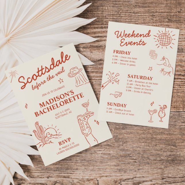 Scottsdale före Veil Bachelorette Inbjudningar (Skapare uppladdad)