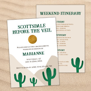 Scottsdale före Veil Cactus Bachelorette Inbjudningar