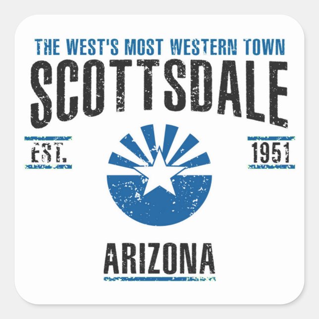 Scottsdale Fyrkantigt Klistermärke (Framsida)