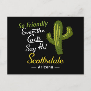 Scottsdale Postcard Cactus Funny Retro Vykort