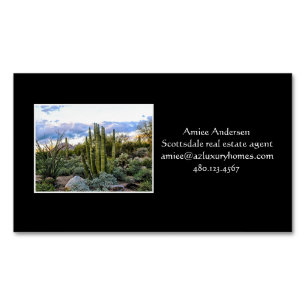 Scottsdale Succulent Sunset Magnetiska Visitkort