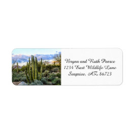 Scottsdale Succulent Sunset Returadress Etikett