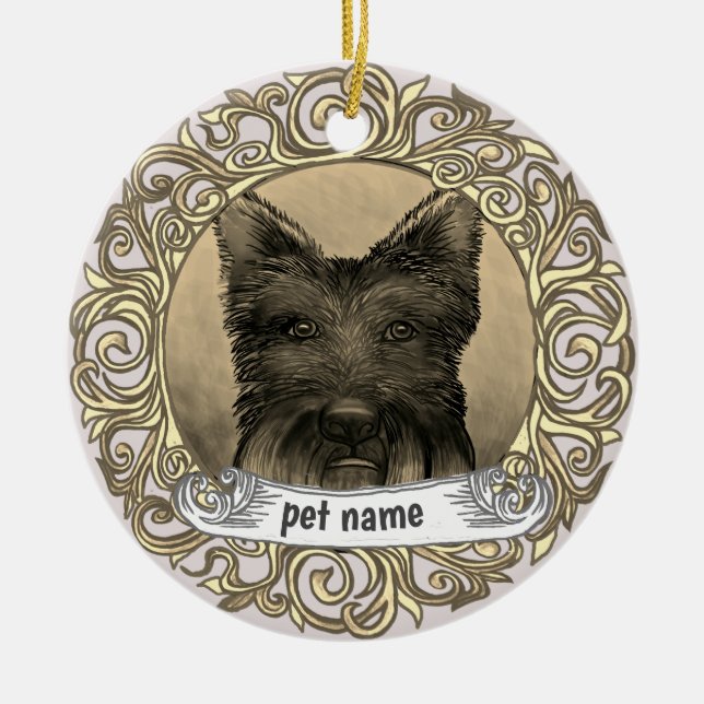 Scotty Dog minnesornament Julgransprydnad Keramik (Framsidan)