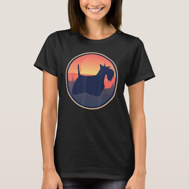 Scotty Hund Aberdeen Terrier Retro 35 T Shirt (Framsida)