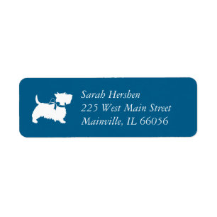 Scotty hund Baby Shower Returadress Etikett