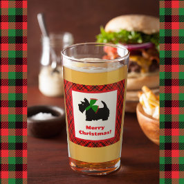 Scotty Hund och Tartan God jul Glaskopp