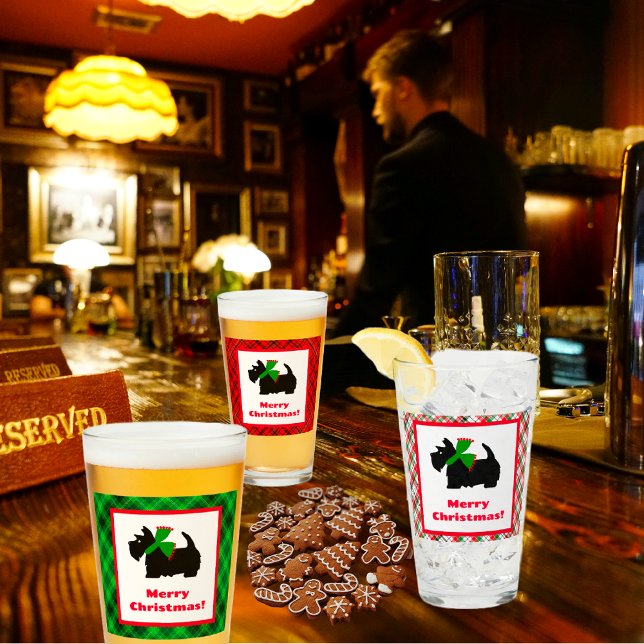 Scotty Hund och Tartan God jul Glaskopp (Have a Christmas brew!)