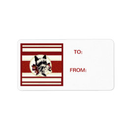 Scotty Hund Scottish Terrier red rand Märkre Adressetikett