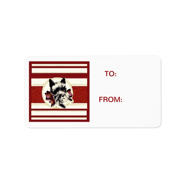 Scotty Hund Scottish Terrier red rand Märkre Adressetikett (Framsidan)