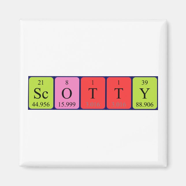 Scotty Perioden bord namn magnet (Framsidan)