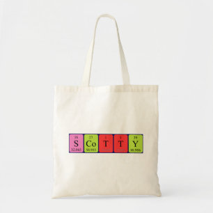Scotty periodisk bord namn tote bag tygkasse
