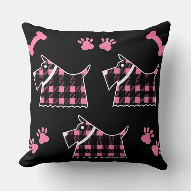 Scotty Terrier Hundar Cute Funny Terriers raser Th Kudde (Framsida)