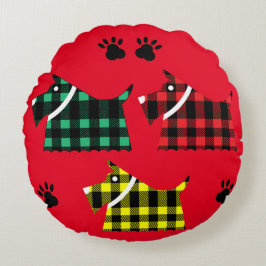 Scotty Terrier Hundar Cute Funny Terriers raser Th Rund Kudde