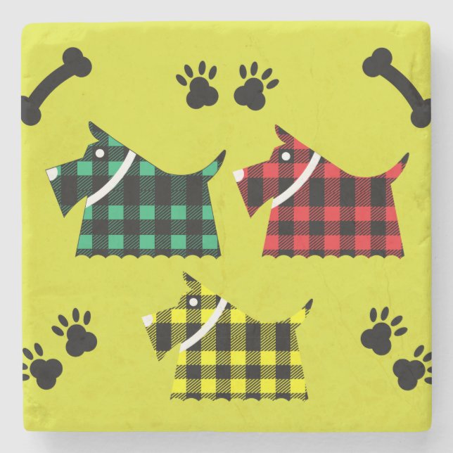 Scotty Terrier Hundar Cute Funny Terriers raser Th Stenunderlägg (Framsidan)