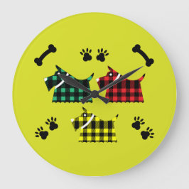 Scotty Terrier Hundar Cute Funny Terriers raser Th Stor Klocka