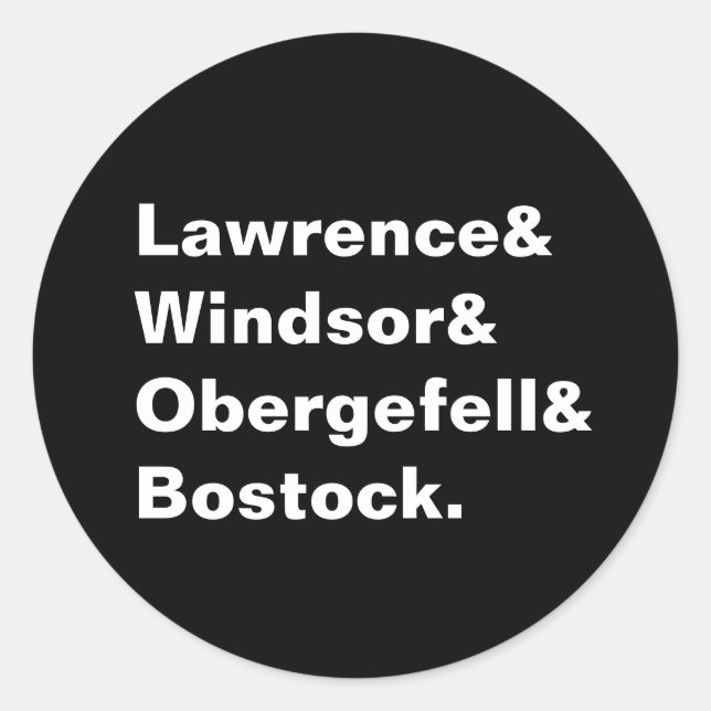 SCOTUS Equality Casess Sticker Runt Klistermärke (Framsida)