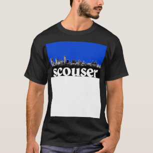 Scouser Liverpool Blue Skyline Design T Shirt