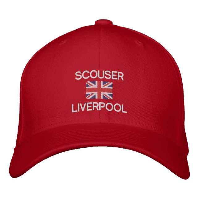 Scouser Liverpool British flagga Liverpudian Broderad Keps (Framsida)