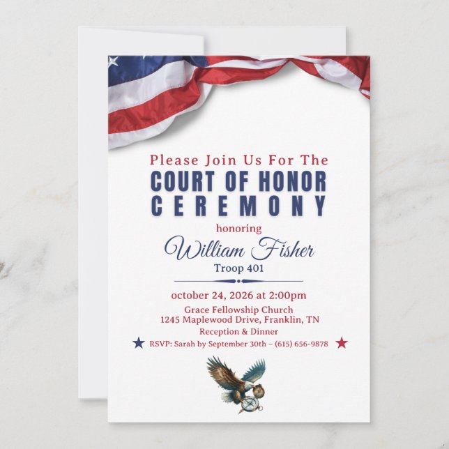 Scout Achievement Ceremony Invitation Inbjudningar (Framsida)